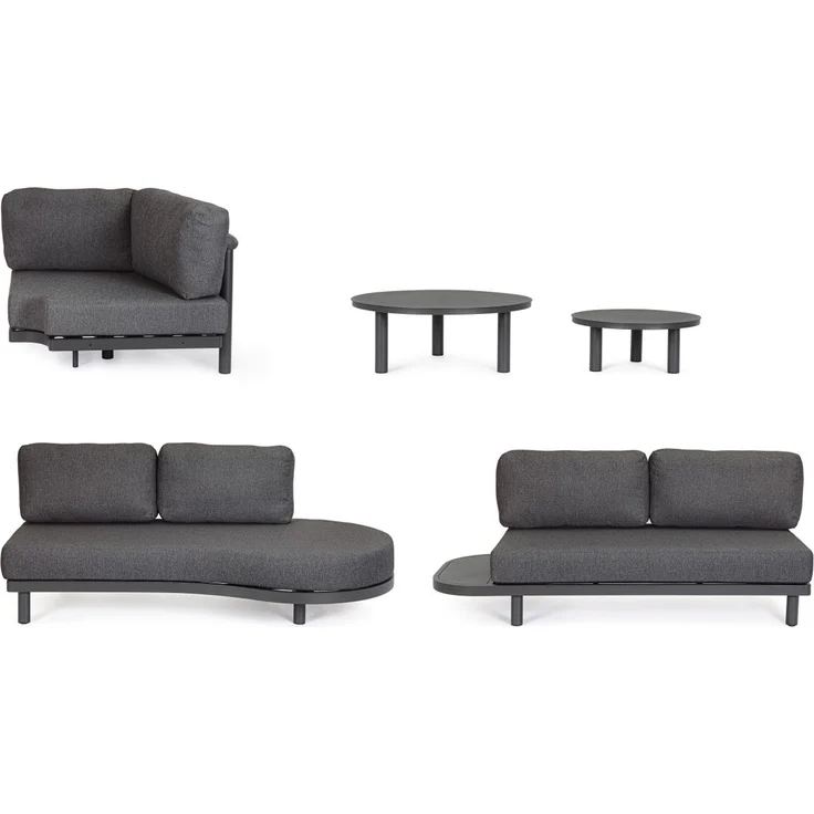 Gartenecksofa Hercules aus Aluminium und Olefin, modern, anthrazit, inkl. Couchtisch-Set – Bild 7