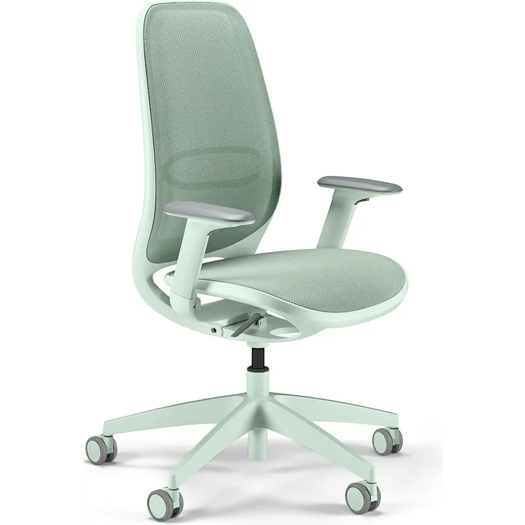 Sedus se:air Ergonomischer Drehstuhl, Bürostuhl, Kunststoff mit Rezyklat-Anteil, 100% Recyclingfähig, Green, 42-55cm, bis 130kg Belastbar