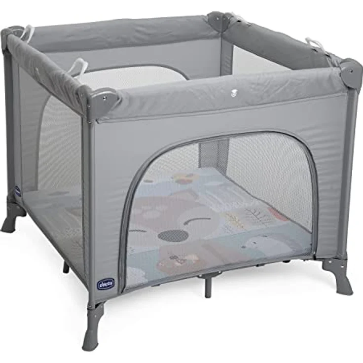 Chicco Open Box Laufstall, Reisebett für Babys und Kleinkinder von der Geburt bis 15 kg, faltbar und kompakt, mit Spielmatte, Mesh-Fenster, 4 Griffe und Transporttasche – Bild 2