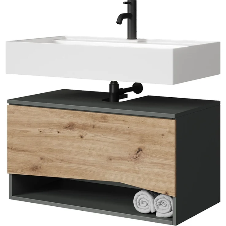 Waschbeckenunterschrank Willow Artisan 80 x 42.8 cm mit Schublade Vicco – Bild 6