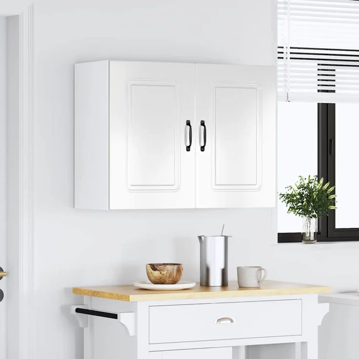 vidaXL Küchen-Hängeschrank Kalmar Hochglanz-Weiß Holzwerkstoff 853589 – Bild 3