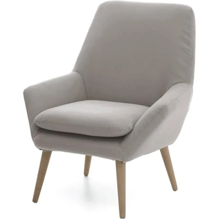Talamo Italia - Annarita-Sessel, Design-Loungesessel, 100 % Made in Italy, Relaxsessel aus gepolstertem Stoff, 80 x 70 x 95 cm, Grau – Bild 3