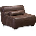 Cavadore Sessel Scoutano in Antiklederoptik / XXL-Sessel ohne Lehne im Industrial Design / Größe: 114 x 76 x 108 cm (BxHxT) / Bezug in Antik Chocco / Holzfüße in antik