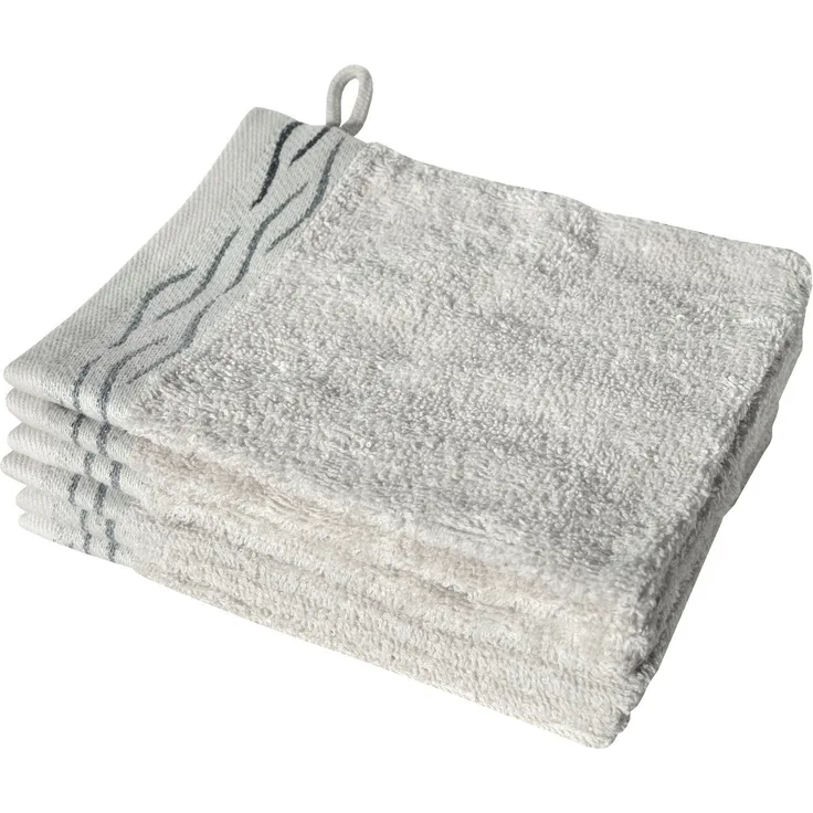 Dyckhoff Waschhandschuh Wave, Frottier (Set, 6-St), mit Jacquard-Bordüre