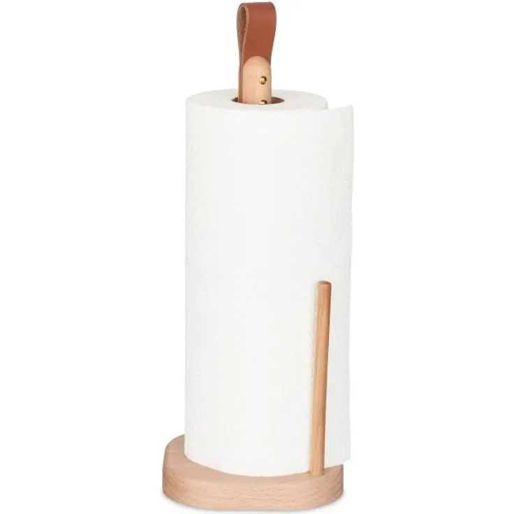 Eckiger Küchenrollenhalter aus Holz 10043326