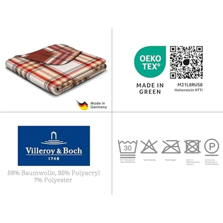 Wohndecke Tartan Delight mit Karomuster, Kuscheldecke in 150x200 cm, Villeroy & Boch, Made in Germany – Bild 4