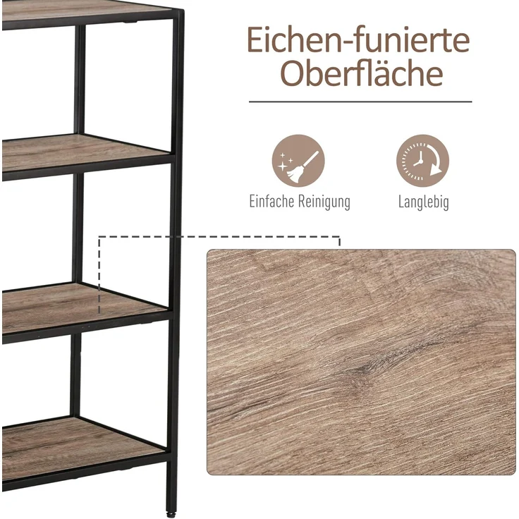 HOMCOM Bücherregal Standregal im industriellen Stil – Bild 4