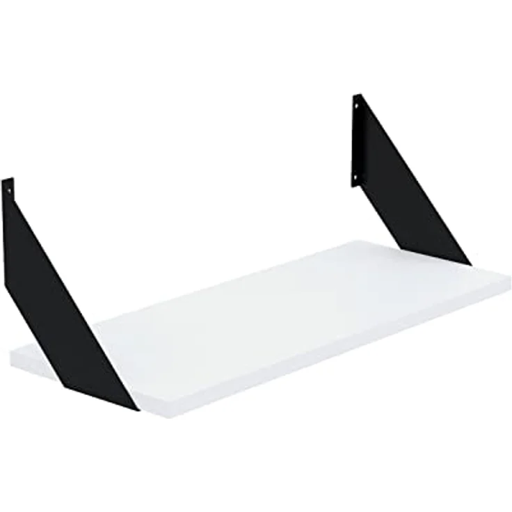 AKKE Wandregal, Hängeregal FLAT modern mit schwarzen Befestigungen 2mm PVC LOFT – Bild 2