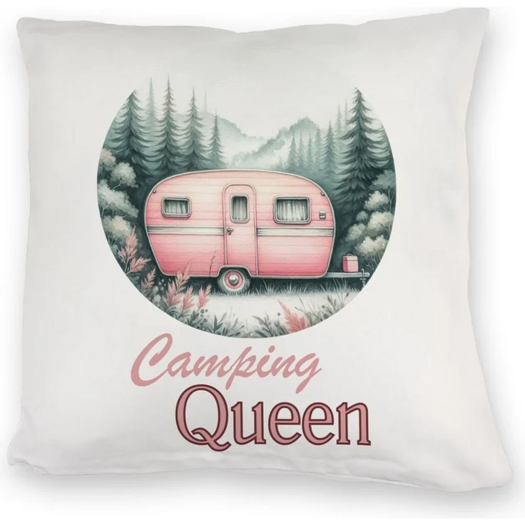 speecheese Dekokissen Camping Queen Wohnwagen Kuschelkissen – Bild 3