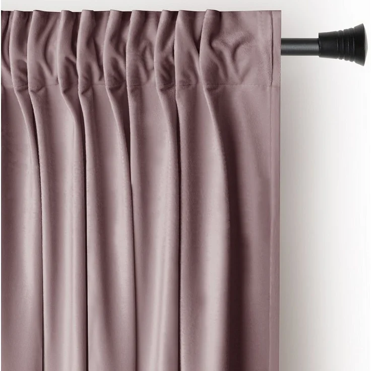 Restilo Gardine Gardine Multifunktionsband Kräuselband Vorhang Verdunkelnd Samt Textil (1 St), Kräuselband, verdunkelnd, Samt Textilien, mit Raffhalter – Bild 5