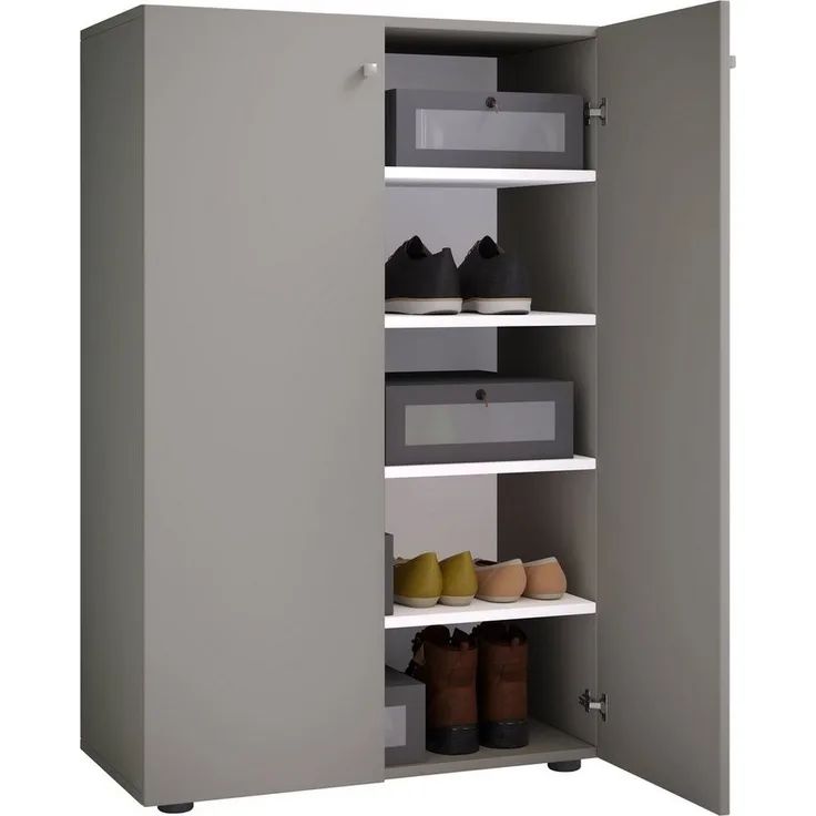 VCM Schuhschrank Lona 917827 Grau H. 110 x B. 70 x T. 39 cm