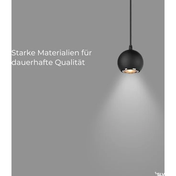 SLV LIGHT EYE 90, Pendelleuchte GU10, 1x max. 6W, Pendellänge 150cm, matt schwarz – Bild 5