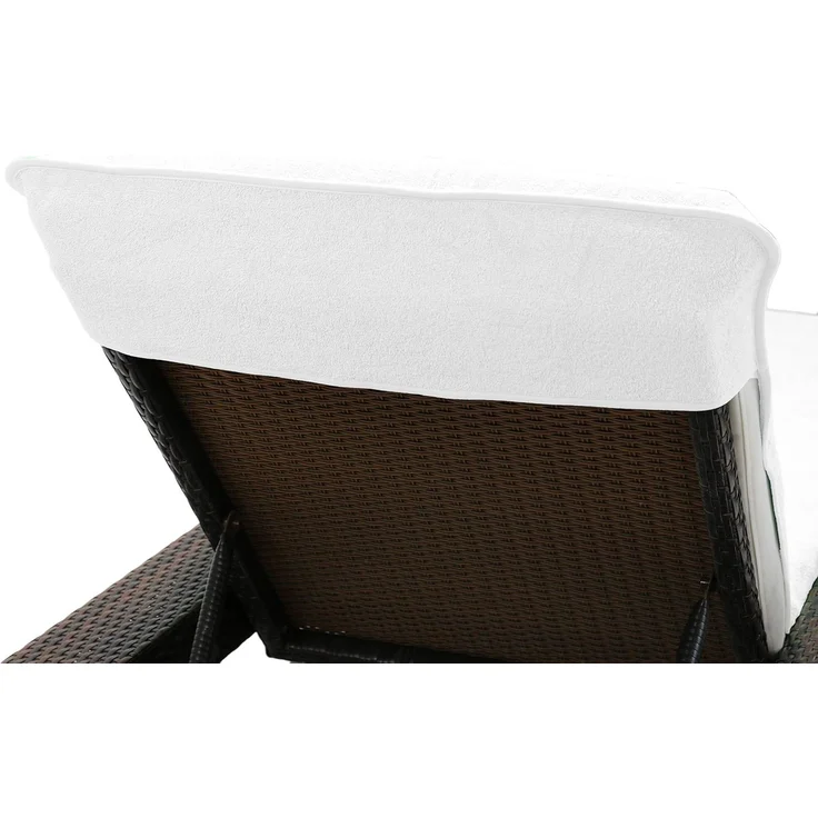 Brandsseller Schonbezug für Gartenliege, Strandliegenauflage, Frottee Schonbezug, 100% Baumwolle - ca. 75x200 cm (ca. 75x200 cm, Schneeweiß) – Bild 2