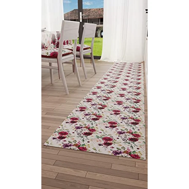 PETTI Artigiani Italiani - Teppich für Küche, rutschfest und waschbar, 52x240 cm, Blumenmuster, 07, 100% Made in Italy – Bild 4
