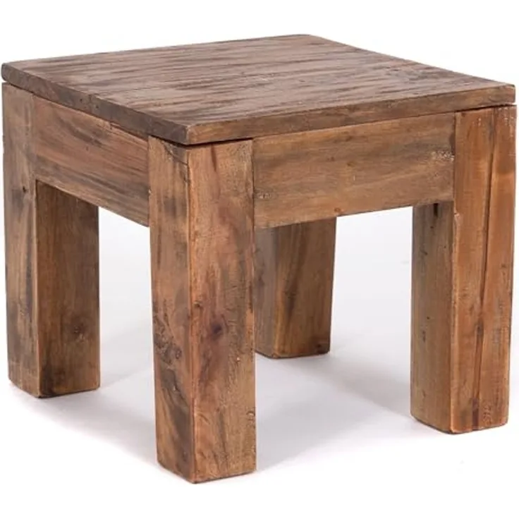 DESIGN DELIGHTS Beistelltisch Couchtisch "SQUARE 40", Altholz massiv, 40x40x40cm, Beistelltisch