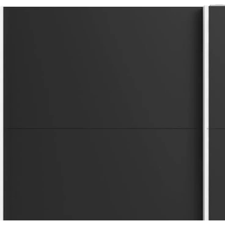 Dmora - Kleiderschrank 2 Türen Emeraude, Schlafzimmermöbel, Schrank, Garderobe, 182x61 h220 cm, Weiß und Schwarz – Bild 8
