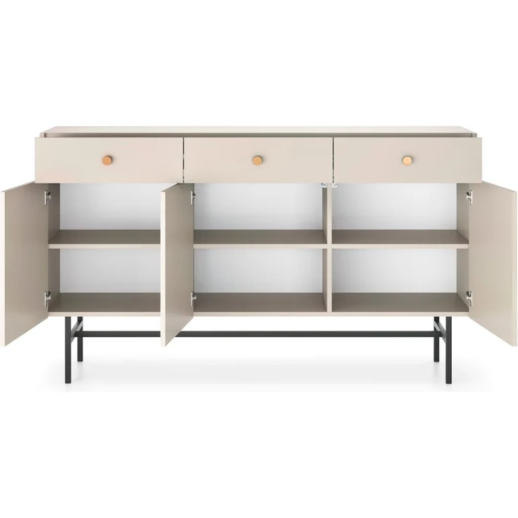 Selsey 'Divenos' Sideboard 3-türig, greige, ca. 89 x 155 x 39 cm – Bild 4