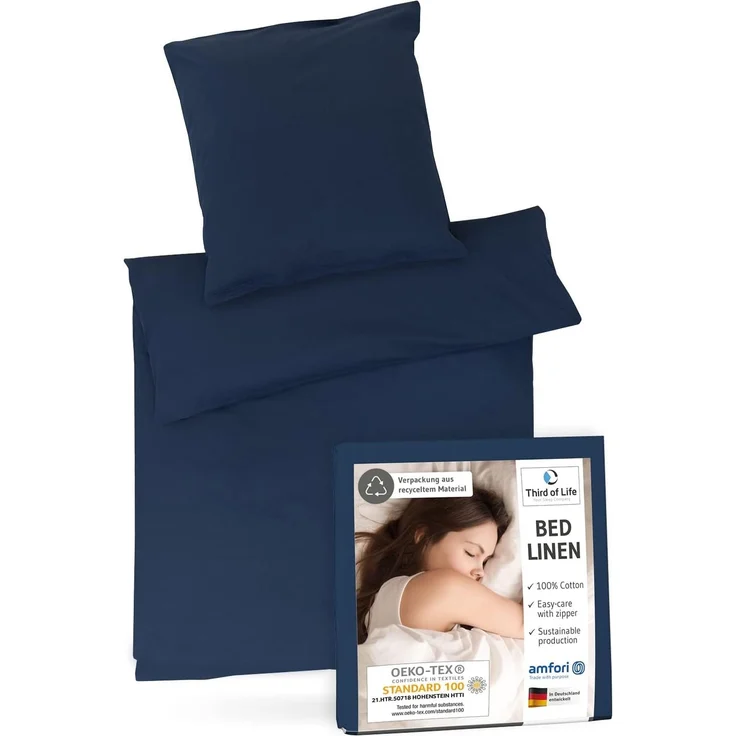 Bettwäsche Set Renforce Nachtblau 135x200 + 80x80