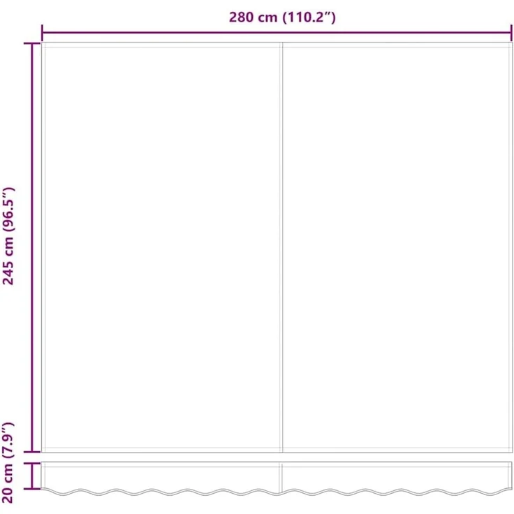 vidaXL Markisenersatzstoff Grün und Gelb 280 x 245 cm Polyester 42000642 – Bild 3