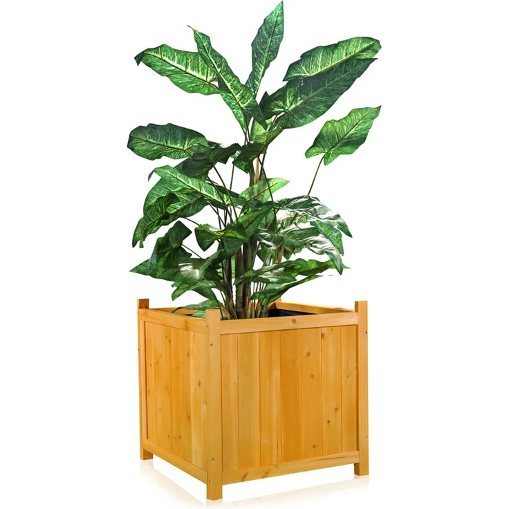 50x50 Blumenkübel Pflanzkasten Blumentrog Blumentopf Blumenkübel Übertopf braun – Bild 7