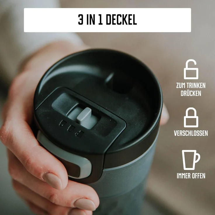 Kambukka Trinkbecher 500 ml Etna Grip Black Steel Edelstahl – Bild 5