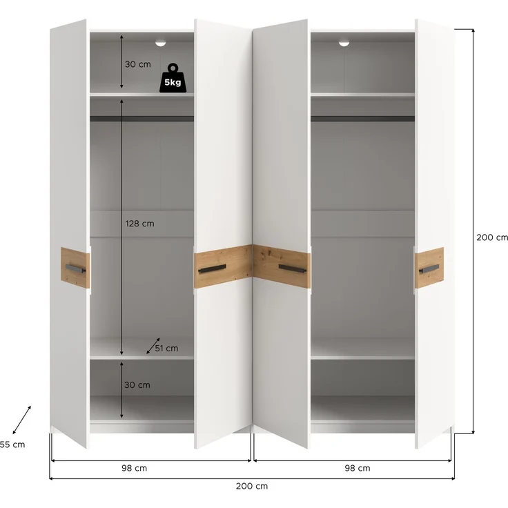 Stanga Kleiderschrank in weiß – Bild 4