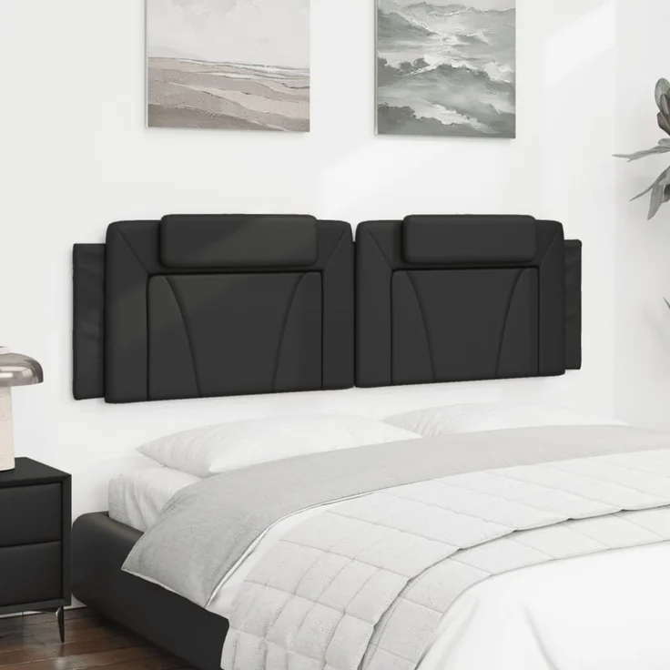 vidaXL Kopfteil-Kissen Schwarz 180 cm Kunstleder 374804 – Bild 4