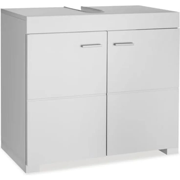 tectake Waschbeckenunterschrank Badezimmerschrank Idris, 2 Fächer, Belastbarkeit 35 kg (60 x 35 x 56 cm) 2 geräumige Fächer