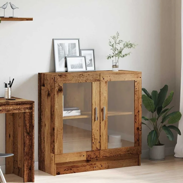 vidaXL Bücherschrank Altholz-Optik 82,5x30,5x80 cm Holzwerkstoff 856154 – Bild 3