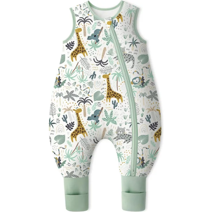 Yoofoss Schlafsack Baby mit Füßen Socken 2.5 Tog | Winter Baby Schlafsack mit Beinen Baumwolle Warm Babyschlafsack für 18-36 Monate Kinder Jungen Mädchen 80 cm Giraffe