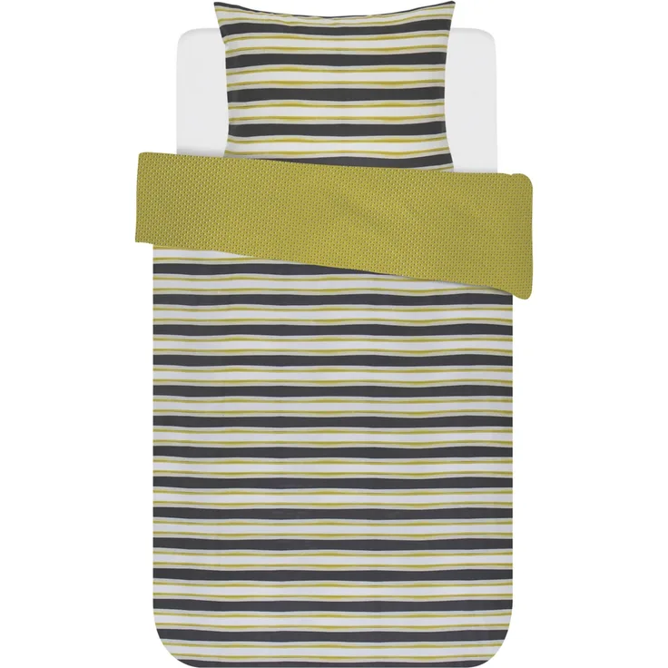 Essenza Bettwäsche Lyra Mustard Baumwollsatin 200 x 200 + 2x 80 x 80 cm