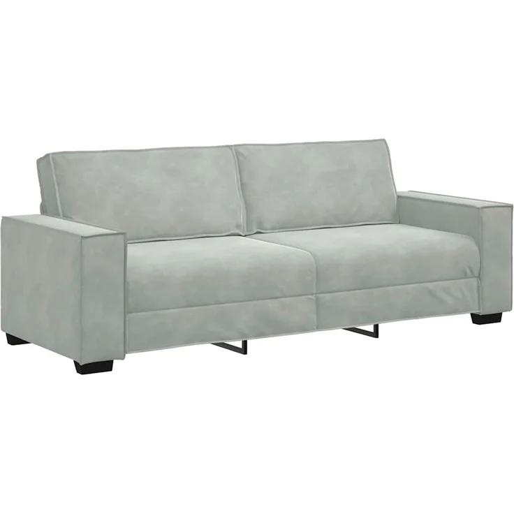 vidaXL 3-Sitzer-Sofa Hellgrau 220x78x84 cm Samt 4105030 – Bild 1