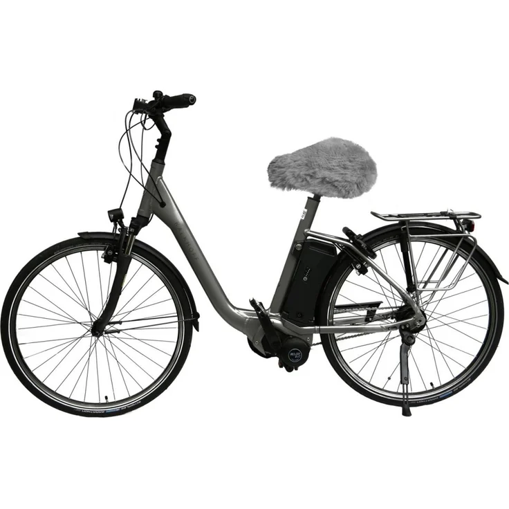 Lammfell Fahrradsattelbezug Grau – Bild 3