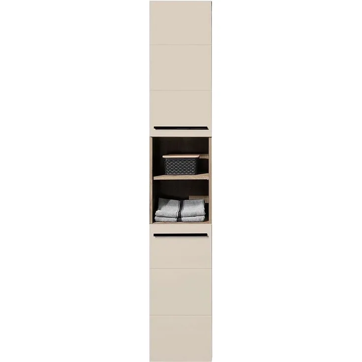 Hochschrank Sylt / Split, Holzwerkstoff, Beige, Holzfarben, 34 x 190 x 31 cm