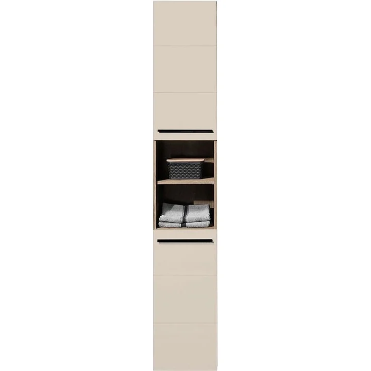 Hochschrank Sylt / Split, Holzwerkstoff, Beige, Holzfarben, 34 x 190 x 31 cm – Bild 1