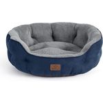 BEDSURE Katzenbett waschbar Katzen Bettchen - 51 x 48 x 15 cm Katzen Bett mit zweiseitig Innenkissen Katzenschlafplatz für Katzen oder kleine Hunde, Navyblau