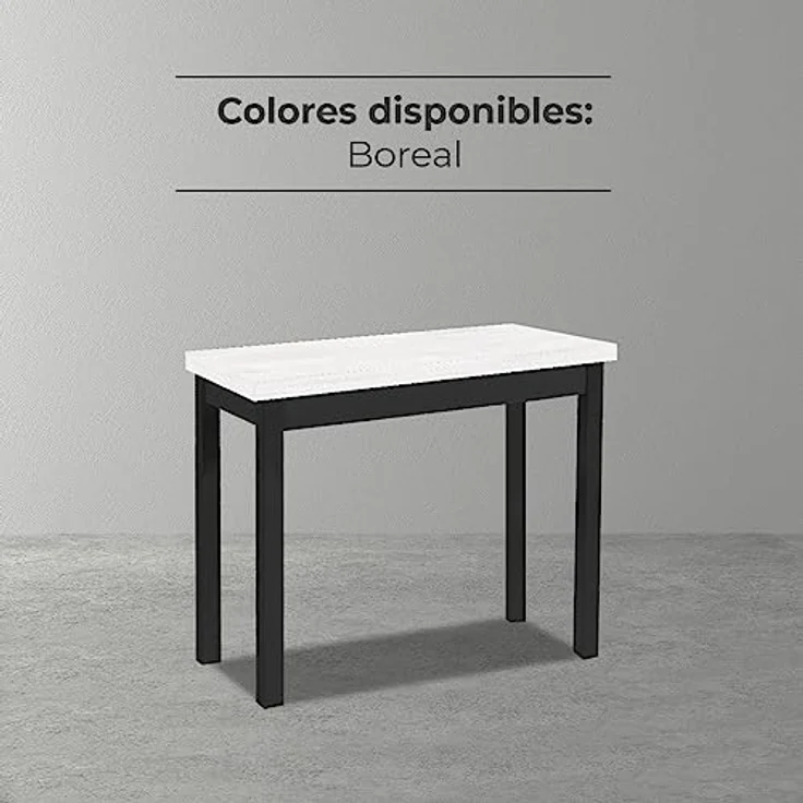 ASTIMESA Küchentisch im Buchstil ohne Schublade und Platte aus laminiertem Holz, Grün (Boreal), 80 x 40 cm a 80 x 80 cm – Bild 7