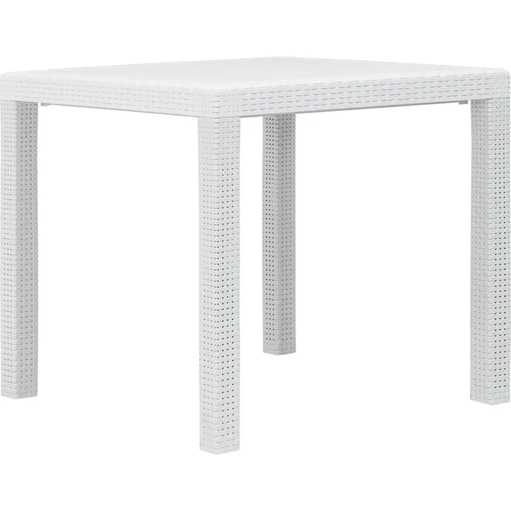 vidaXL Gartentisch Weiß 79x79x72 cm Kunststoff Rattan-Optik 45601