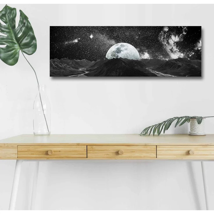 Opviq '3090NASA-009' Dekoratives LED-beleuchtetes Leinwandbild, Mehrfarbig, 90 x 30 cm – Bild 3