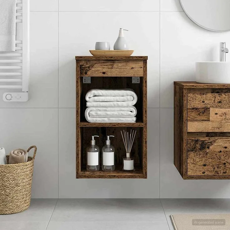 vidaXL Badezimmerschrank Altholz 30 x 41 x 50 cm Holzwerkstoff 890348 – Bild 4