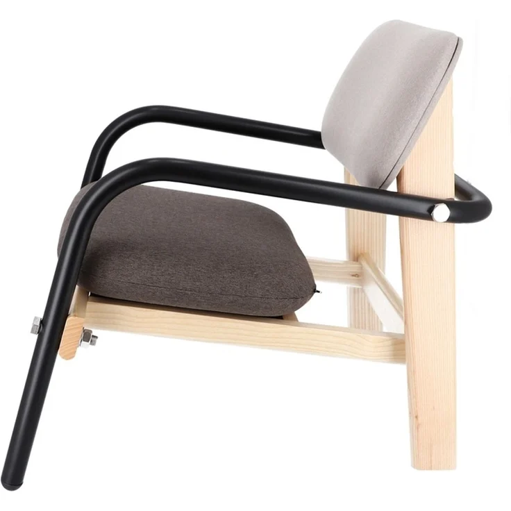 Sessel Billy aus weichem Stoff, Retro Chic Design, schwarz braun beige, eleganter Komfort für Dein Zuhause – Bild 4