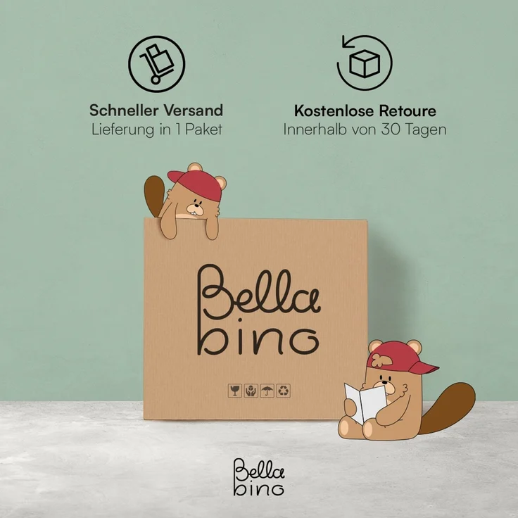 Bellabino 'Towy' Kinderbücherregal, grün, 43x40x43 cm, Holz, Spielzeugregal mit 3 Ablagefächern und Geheimfach – Bild 10