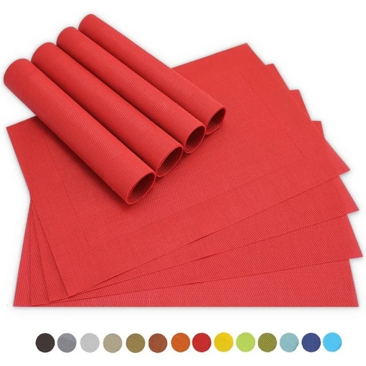 matches21 HOME & HOBBY Platzset Tischsets BORDA 8er Set Rot als Tischuntersetzer, (8-St), Abwaschbare Platzsets als Tischunterlagen für Ess-Tisch Tisch-Deko – Bild 4