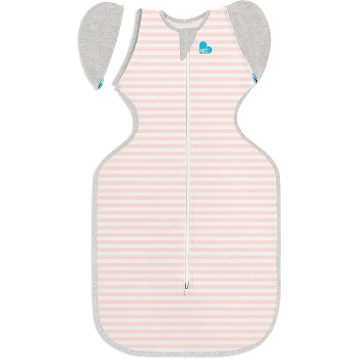 Love To Dream Übergang Pucksack, Baby Schlafsack, XL (11-14kg), ideal für Moderate Temperaturen 20-24°C, Arme hoch, zweiweg-Reißverschluss für einfaches Windelwechseln, abzippbare Flügel, Rosa