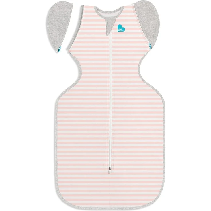 Love To Dream Übergang Pucksack, Baby Schlafsack, XL (11-14kg), ideal für Moderate Temperaturen 20-24°C, Arme hoch, zweiweg-Reißverschluss für einfaches Windelwechseln, abzippbare Flügel, Rosa – Bild 1