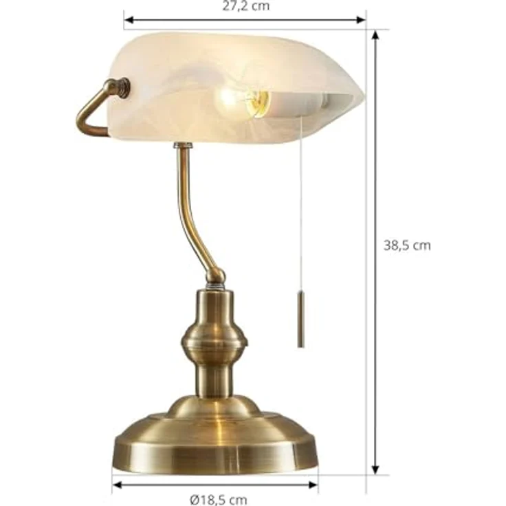 Lindby Profina Schreibtischleuchte, bronze, mit Schalter und hochwertiger Optik für gemütliche Atmosphäre – Bild 4