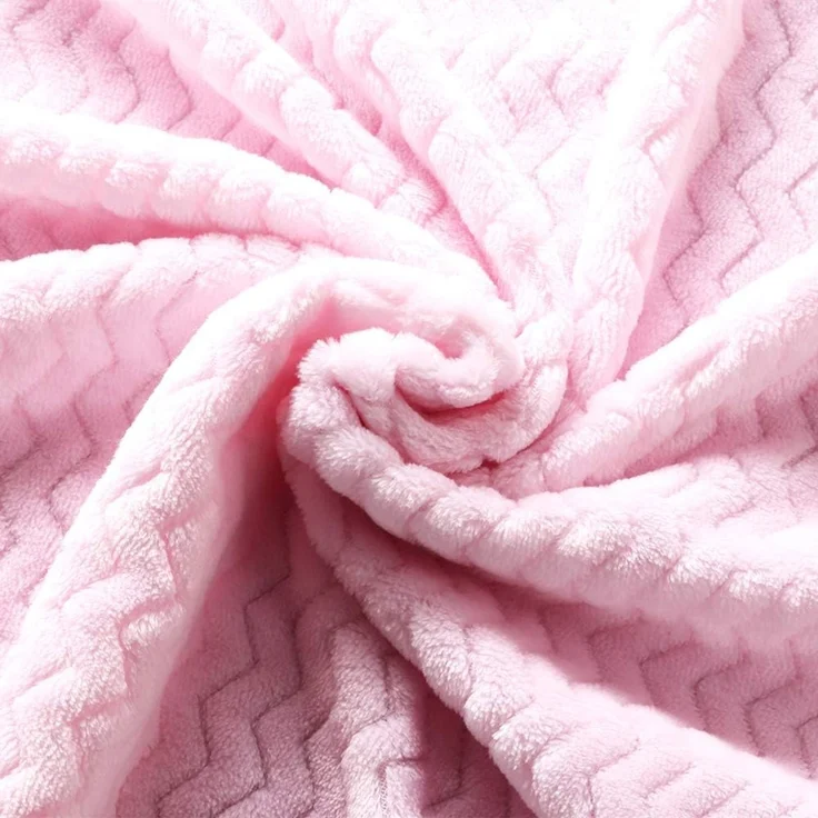 CREVENT Leichte, kuschelige, Flauschige, warme Fleecedecke für Mädchen, Kleinkinder, Kinderbett, Kinderbett, Kinderwagen (75X100cm, gewelltes Babyrosa) – Bild 4