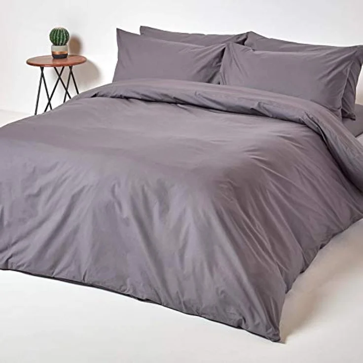 Homescapes Perkal-Spannbettlaken, dunkelgrau, 100% ägyptische Baumwolle, 140x190 cm, Oeko-Tex® zertifiziert, hypoallergen – Bild 4