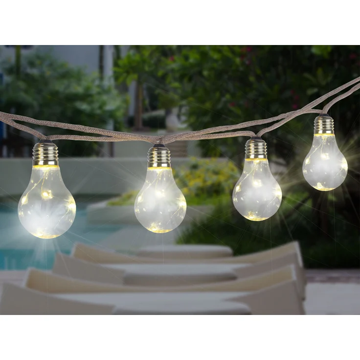 Solar Lichterkette Outdoor Garten Solarleuchte Glühbirnen Außen 33694-10 – Bild 4