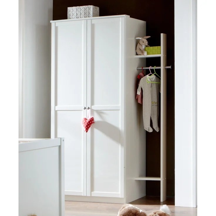 Babyzimmer-Set Zubehör: Garderobenset B32/H179/T12 cm, Landhausstil in Weiß – Bild 2